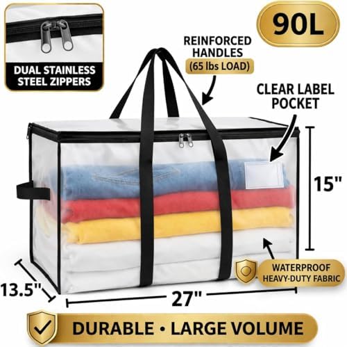 Comforter Storage Bags with Zipper and Handles - Image 2