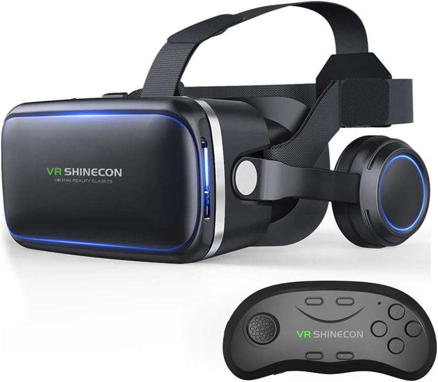VR Headset with Remote Controller,HD 3D VR Glasses Virtual Reality Headset for VR Games & 3D Movies, VR Headset for iPhone/Android phone Compatible 4.7-6 inch