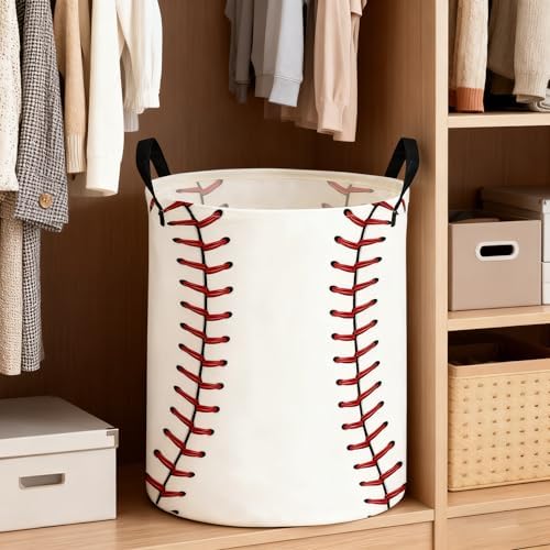 ESSME Ball Laundry Basket, Baseball Hamper Collapsible Canvas Waterproof - Image 4