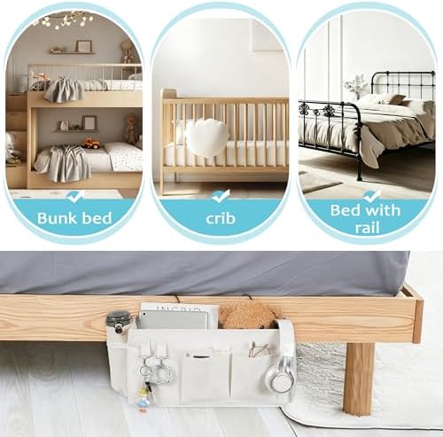 Bedside Caddy, Bedside Storage Bag Hanging Organizer - Image 5