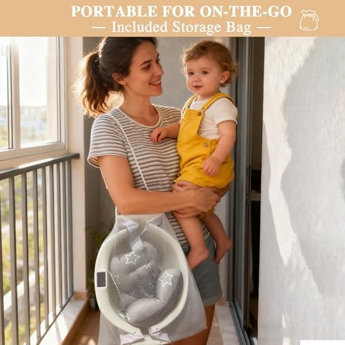 Baby Bathtub, Baby Tub with Thermometer & Soft Cushion, Collapsible Baby - Image 3