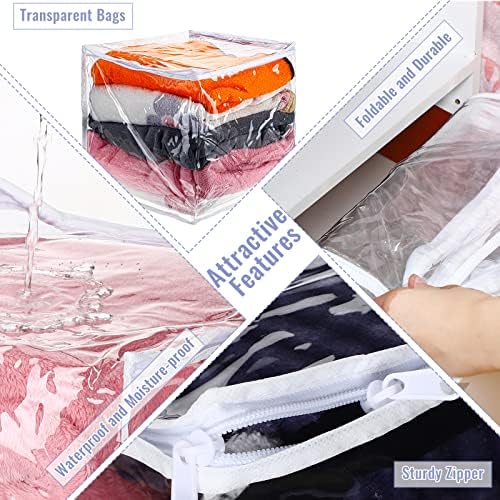 Shappy 6 Packs Clear Plastic Storage Bags - Image 3