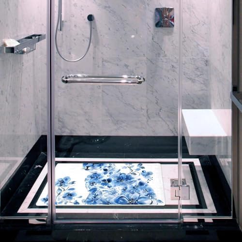 Bathtub Mat Non Slip 26.8x15.1 Inch, Cat Floral Shower Mat - Image 6