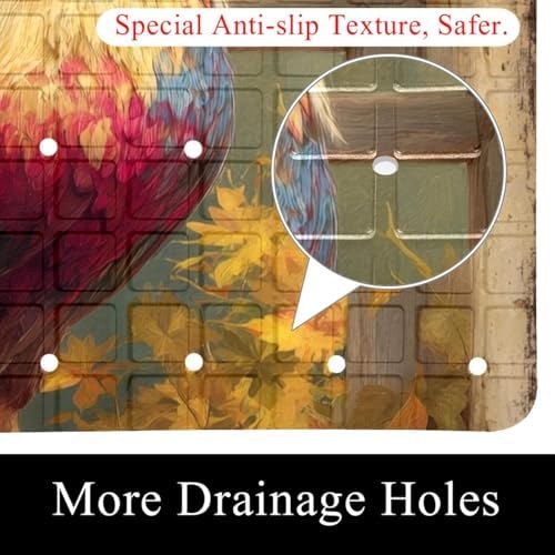 Bath Tub Shower Mat, Washable Bathtub Floor Mats, Suction Cups and Drain Holes - Image 2