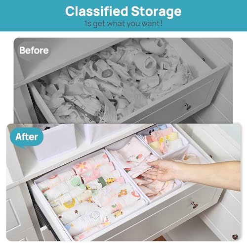 Vtopmart 12 Pack Baby Clothes Organizer, Foldable Fabric Drawer Bins - Image 5