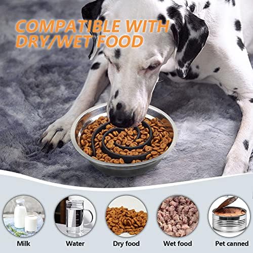 Slow Feeder Dog Bowls Insert, Animire Soft Silicone Slow Eating Dog Food Bowl - Image 5