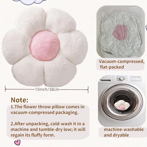 2pcs Flower Floor Pillow, Daisy Flower Shaped Pillows Set, Cute Preppy Room - Image 6