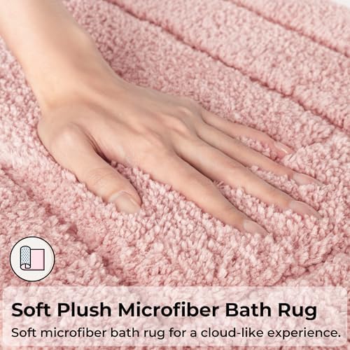 GRANNY SAYS Pink Bathroom Rugs Set 2 Piece, Non Slip Microfiber Bath Mats - Image 3
