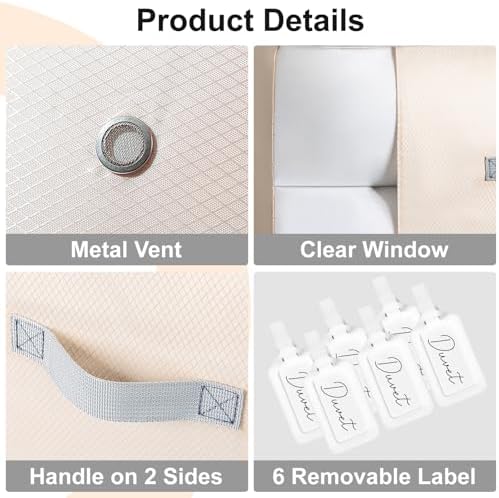 Comforter Storage Bag - 130L Large Capacity Blanket Storage Bags 3-Layer Ultra - Image 6