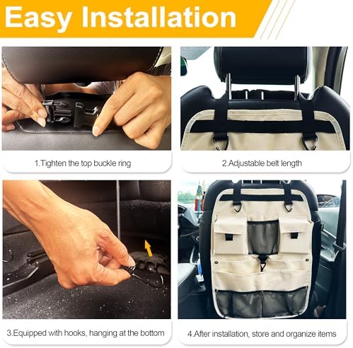 Car Seat Back Organizer with Multiple Storage Pockets, Universal Fit - Image 5