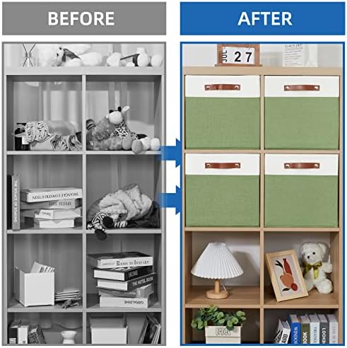 Temary 13 Inch Cube Storage Bin 4 Pack Fabric Storage Cubes Fabric Storage Bin - Image 2