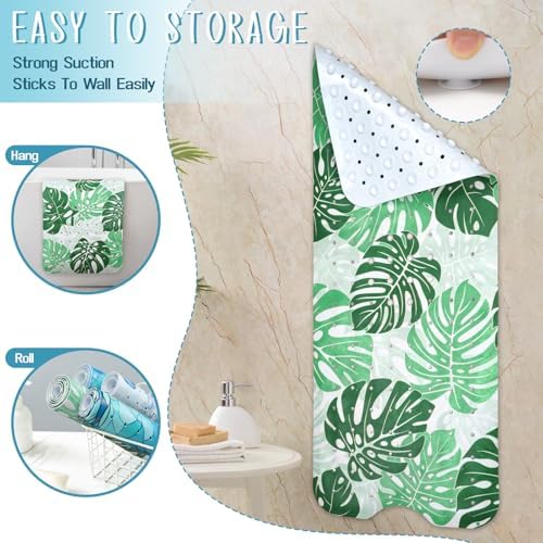 Tropical Leaves Bathtub Mat Non Slip, Boho Bath Tub Mat Baby Bath Mats - Image 5