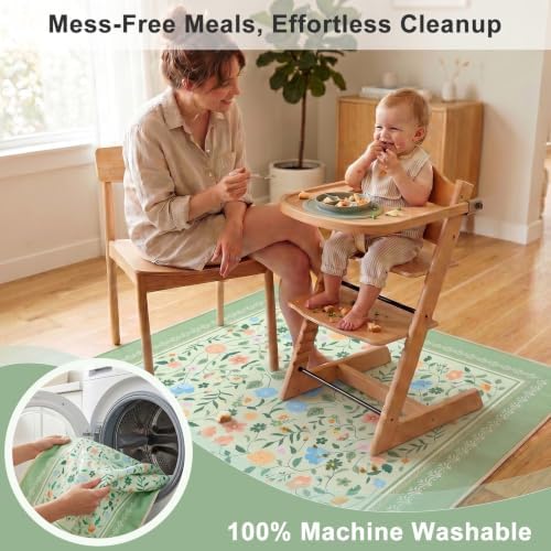 Splat Mat for Under High Chair Waterproof Non Slip Floor Mat for Baby - Image 5