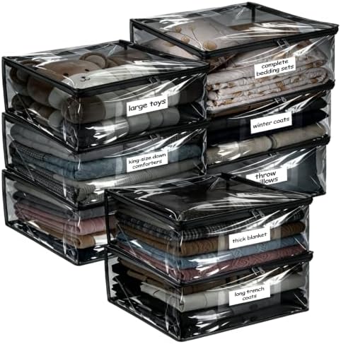 Plastic Storage Bags with Easy-Glide Zipper, Durable Clear Vinyl Zippered by Kikerike