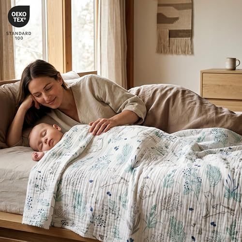 Muslin Swaddle Blankets for Newborn, 3 Pack Breathable Soft Receiving Blanket - Image 2