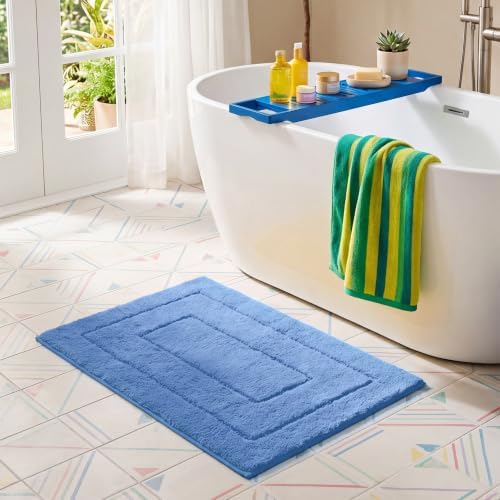 GRANNY SAYS Blue Bathroom Rugs Non Slip, Bath Rugs by GRANNYSAYS