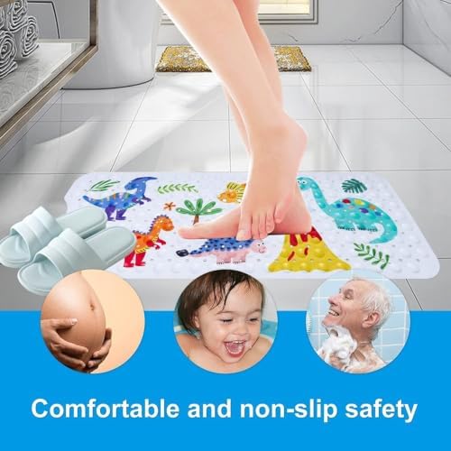 Dinosaur Baby Bath Mat for Tubs, 40 x 16 Inch, Suction Cups - Image 5