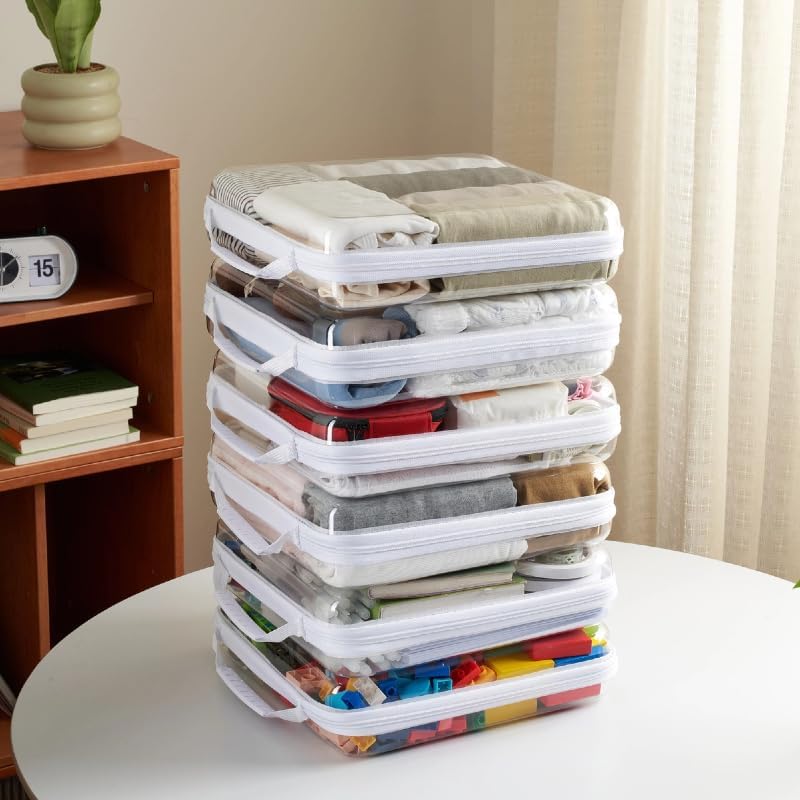 6-Pack Clear Bag Hard Shell Zipper Case - Image 2