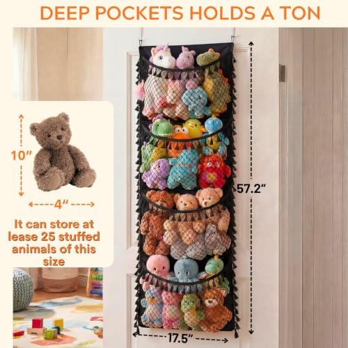 Ofiray-home Over The Door Stuffed Animal Storage - Image 3