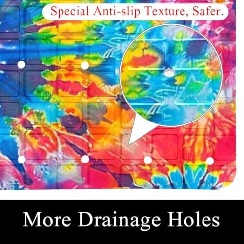 Bathtub Mat Non Slip 26.8x15.1In, Tie Dyed Spiral Bath Mat - Image 2