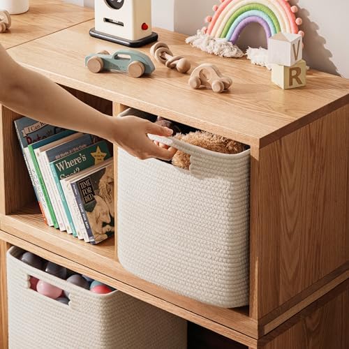 UBBCARE Set of 2 Kallax Storage Cubes-13 ×15 ×13 Inch, Cotton Rope Basket - Image 5