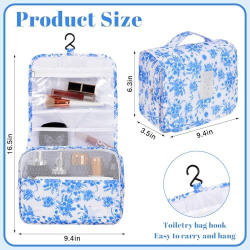 Hanging Toiletry Bag for Women, Portable Cosmetic Summer Beach Bag - Image 2