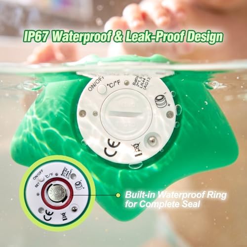 Baby Bath Thermometer, Manta Ray Won't Flip Over, 3-Icon Alert, Auto On/Off - Image 5