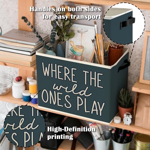 Olive Blue Boho Classroom Storage Bins Box - Image 5