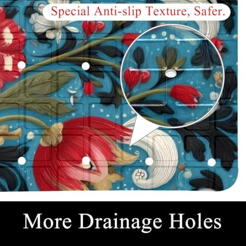 Non Slip Bathtub and Shower Mat 26.8x15.1 inch, Bath Mat - Image 2