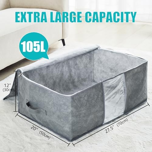 105L Extra Large Storage Bag for Blankets Comforters Bedding Clothes Pillow - Image 3