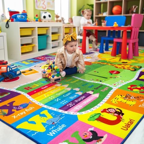 BENRON 9x12 Kids Rug for Playroom Classroom, Fun PlayMat - Image 6