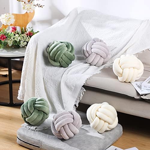 Namalu 10.6 Inches 2 Pcs Knot Pillow Decorative Throw Pillow, Cream White - Image 3