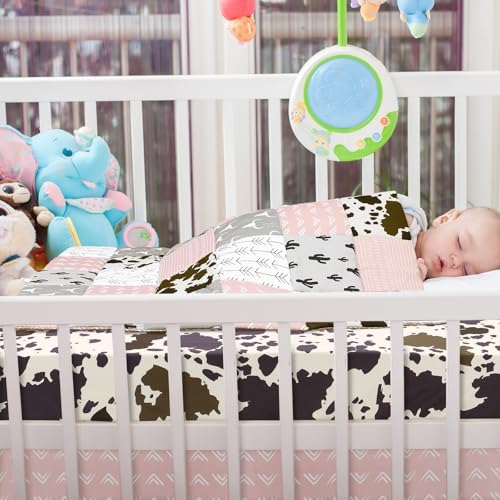 Hahafelt 3 Piece Patchwork Western Cowgirl Crib Bedding Set - Image 5