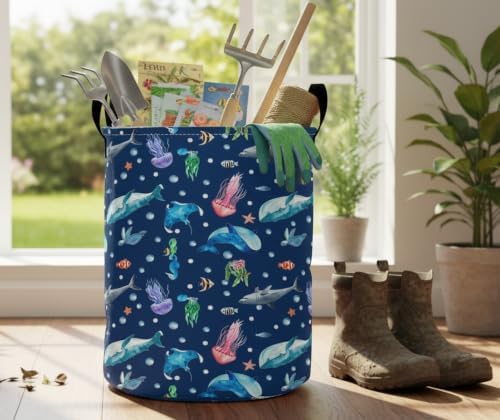 Collapsible Round Storage Basket, Soft-Sided Organizer - Image 2