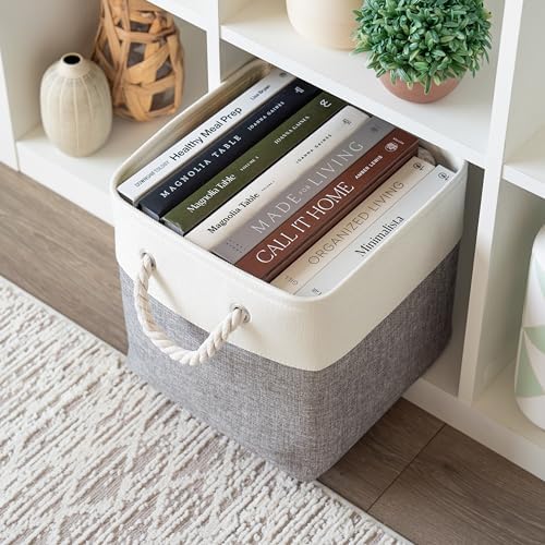 OrganiHaus 11x11 Cube Storage Bins, Rope Handles - Image 4