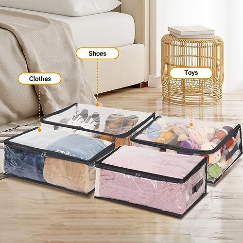 Fixwal Blanket Storage Bags 2 Pack Plastic Clothes Closet Organizer Clear - Image 4