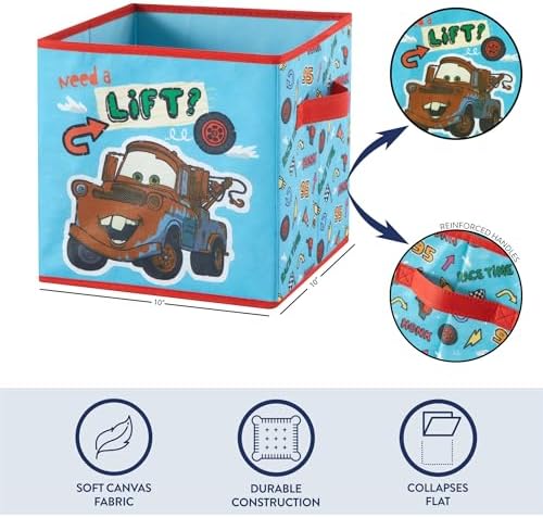 Idea Nuova Disney Cars Storage Cubes, Lightning McQueen Organizer Boxes - Image 3