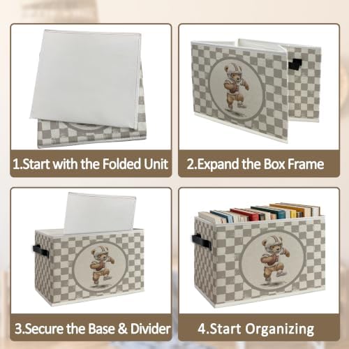 Vintage Brown Checkered rugby Teddy Bear Foldable Storage Box - Image 5