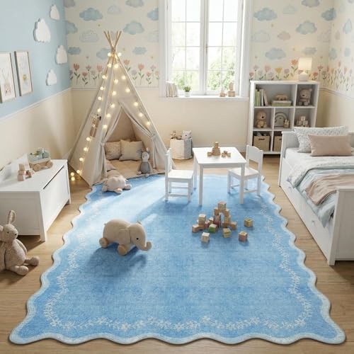 GarveeHome 6x9 Scalloped Area Rug Soft Washable Rug - Image 5