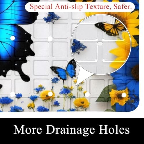 Shower Mat Bathtub Mat, 26.8x15.1 inch, Non-Slip Bath Mat - Image 2