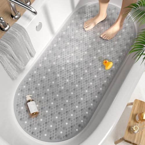 HITSLAM Bathtub Mat Non Slip, 35x16 Inch Bubble Oval Bath Tub Mat by HITSLAM