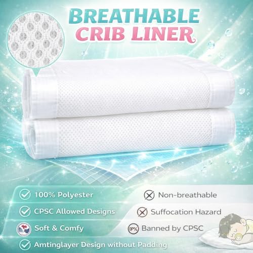 Full-Size Crib Breathable Mesh Liner, 3mm Classic Mesh - Image 5