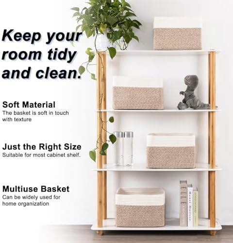 4 Pack Storage Baskets for Organizing, Woven Baskets for Shelves - Image 2