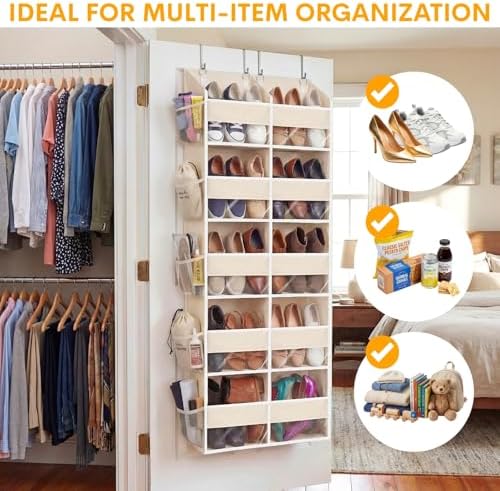 2 Pack Over the Door Organizer 5 Tiers, Extra Large Behind Door Storage of 10 - Image 5