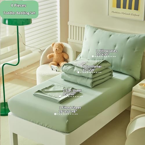 DuShow Green 4 Pieces Toddler Bedding Set - Image 3