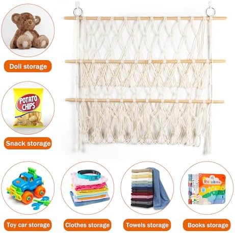 Over Door Stuffed Animal Storage Net Hammock Wall Hanging Toy - Image 4