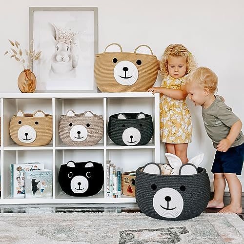 CherryNow Large Baby Basket for Gifts Empty, Cute Bear Design - Image 4