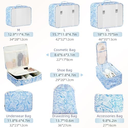 BAGAIL 8 Set Packing Cubes Luggage Packing Organizers - Image 2