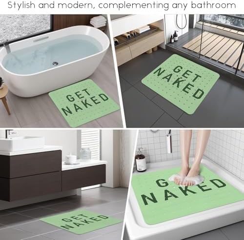 Bathtub Mat Non Slip, Get Naked Square Bath tub Mat Shower Floor Mat - Image 6