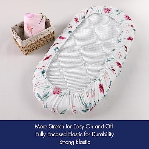 Baby Bassinet Sheets 2 Pack, Fits Rectangle Round Oval Hourglass Mattress - Image 4
